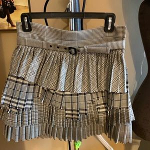 Zara black white and grey plaid mini skirt
